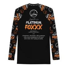 Load image into Gallery viewer, Platinum Foxxx Black PBM Men&#39;s Rash Guard
