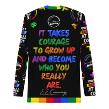 Load image into Gallery viewer, LGBTQIA+ Rainbow Black Out PTP Men&#39;s Rash Guard
