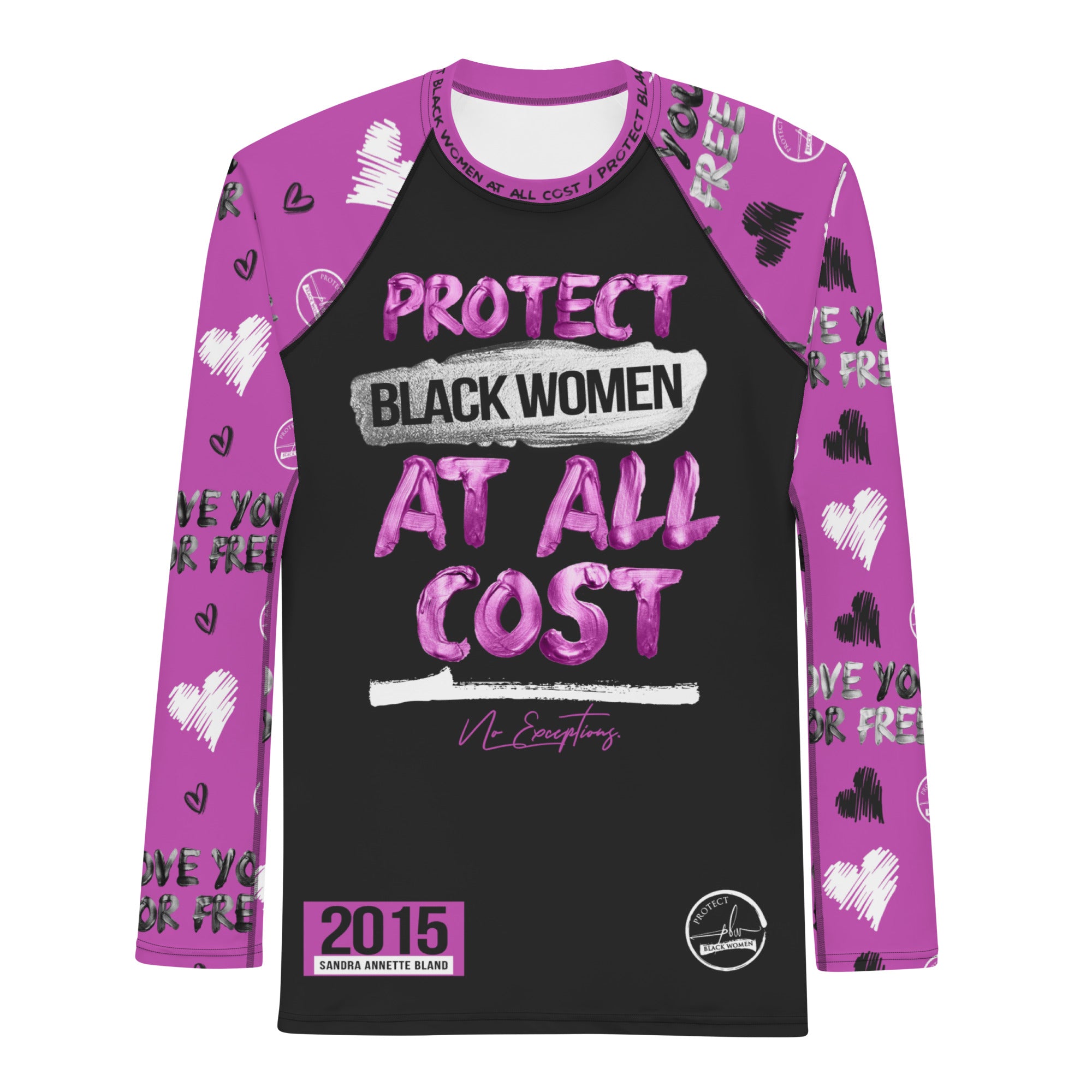 PBW Pink/Grey Sandra Bland Men's Rash Guard