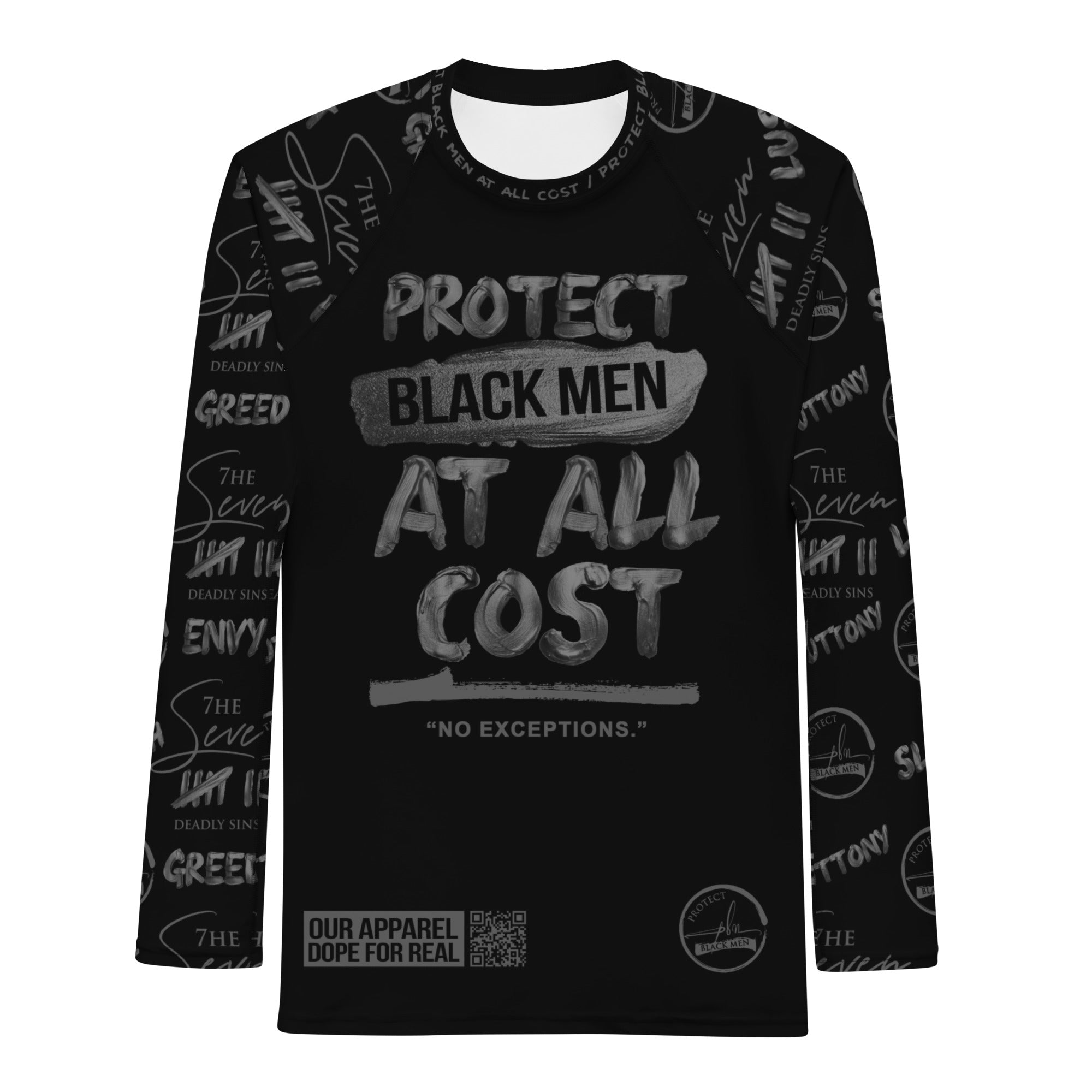 7 SINS Black Out PBM Men's Rash Guard