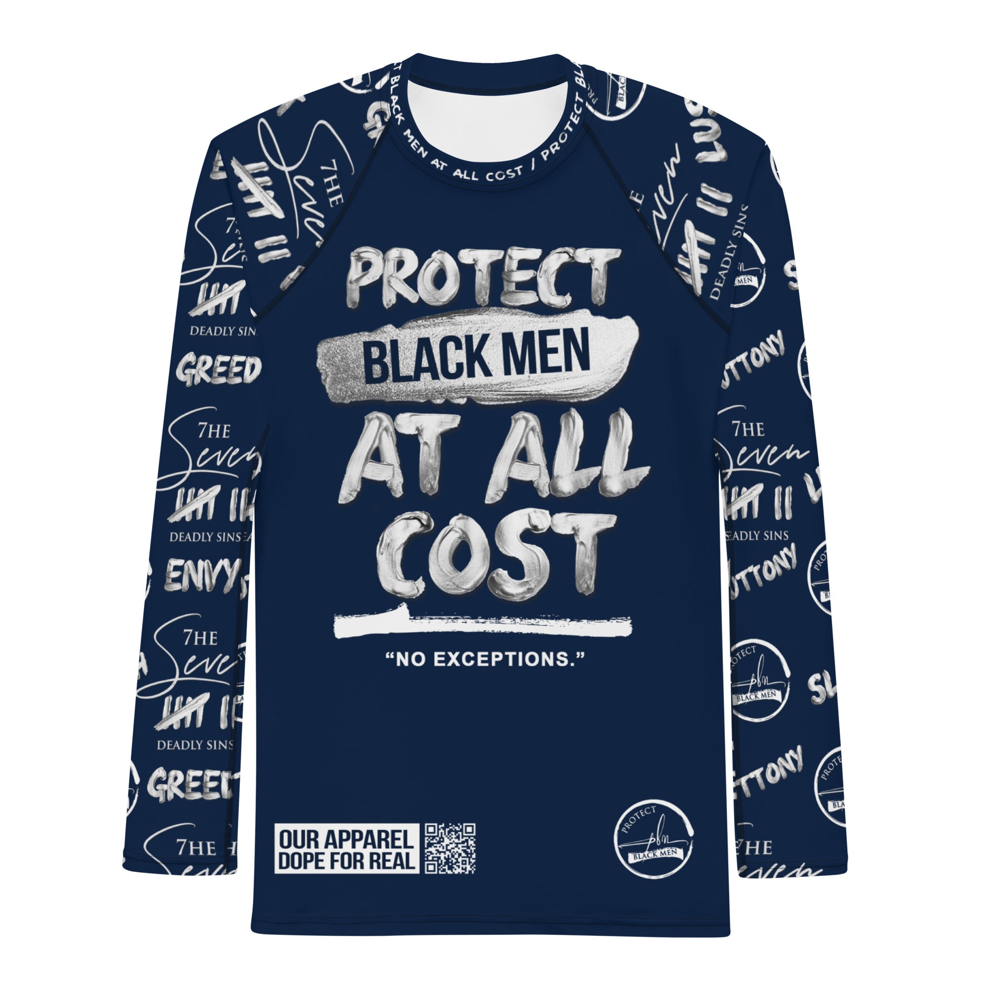 7 SINS Navy Out PBM Men's Rash Guard