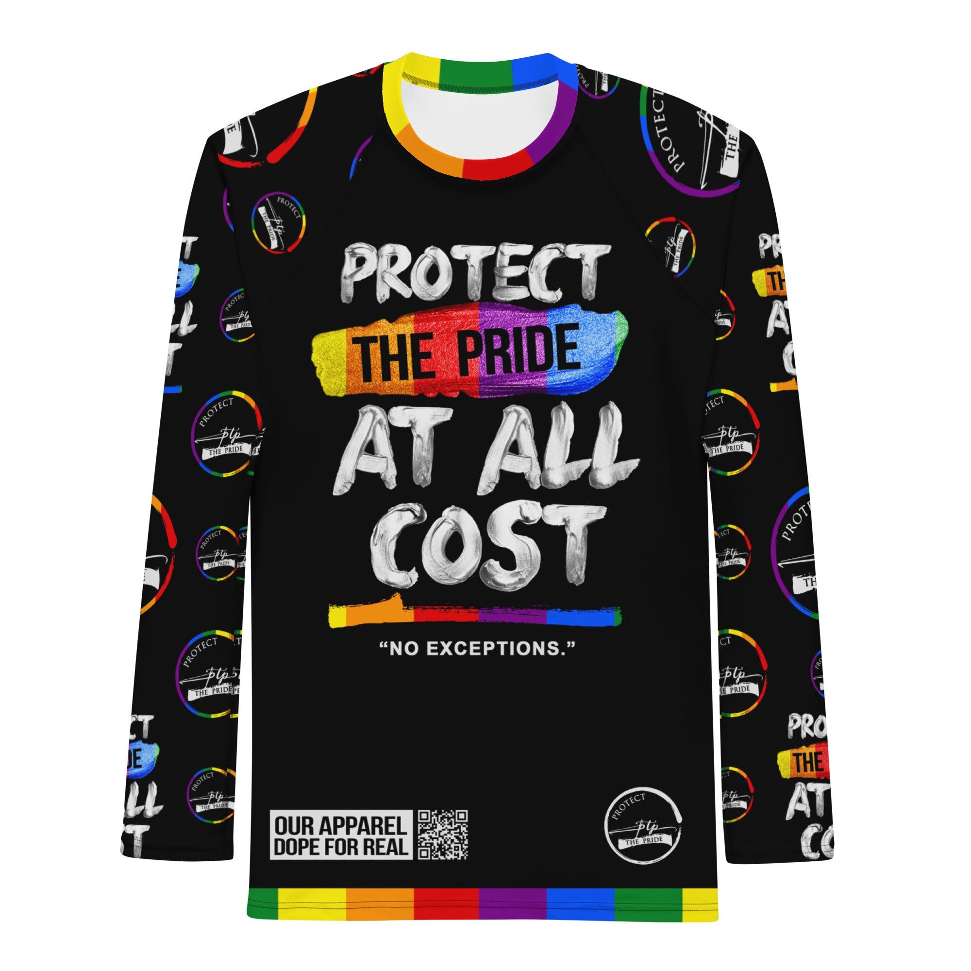 Rainbow Black Out PTP Men's Rash Guard