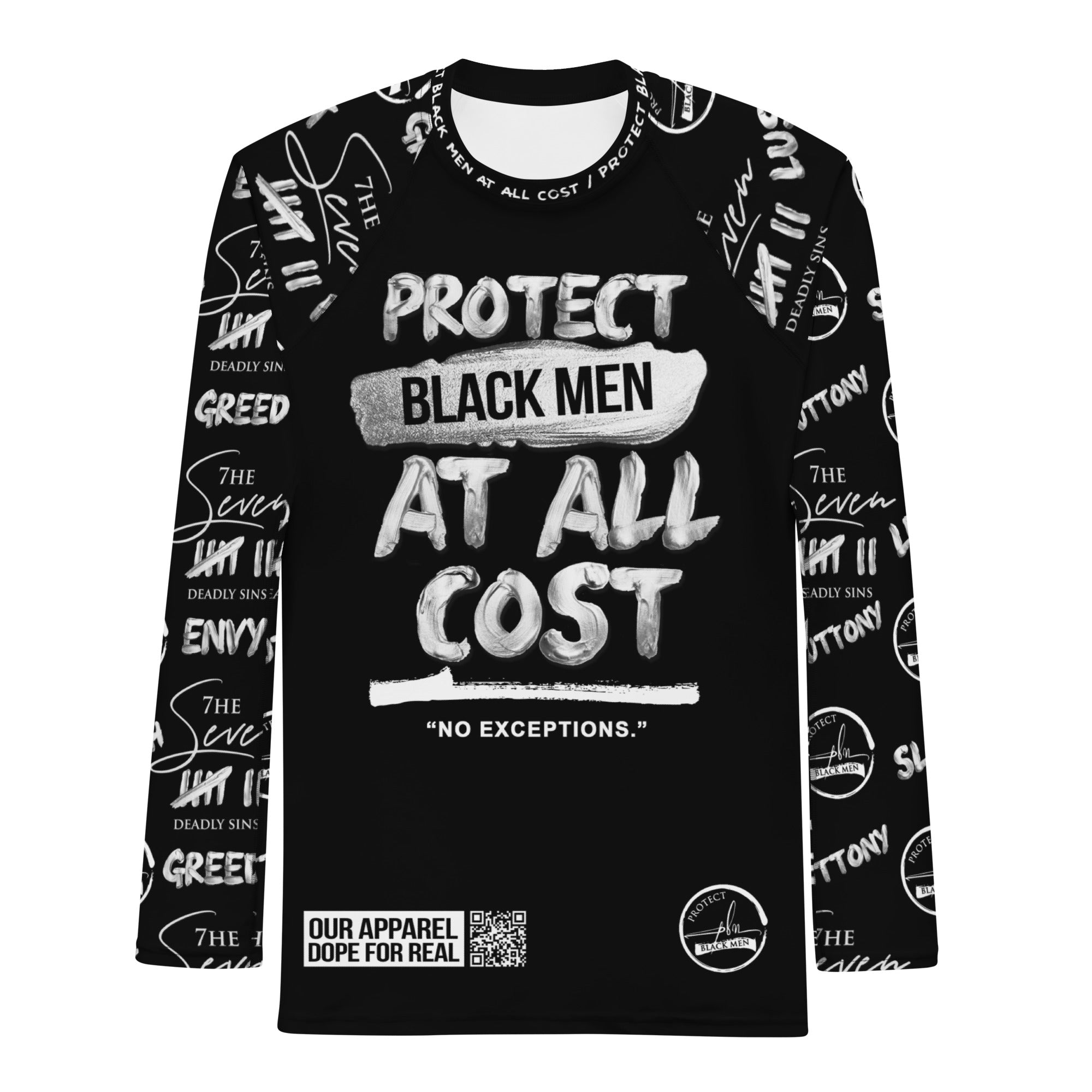 7 SINS Black Chrome PBM Men's Rash Guard