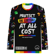 Load image into Gallery viewer, LGBTQIA+ Rainbow Black Out PTP Men&#39;s Rash Guard
