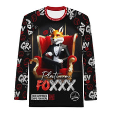 Load image into Gallery viewer, Red Kiss Gray Platinum Foxxx Black PBM Men&#39;s Rash Guard
