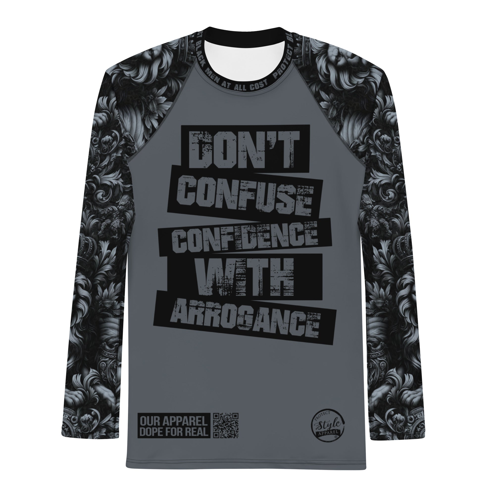 Confidence (Slate Gray/Black) PBM Men's Rash Guard