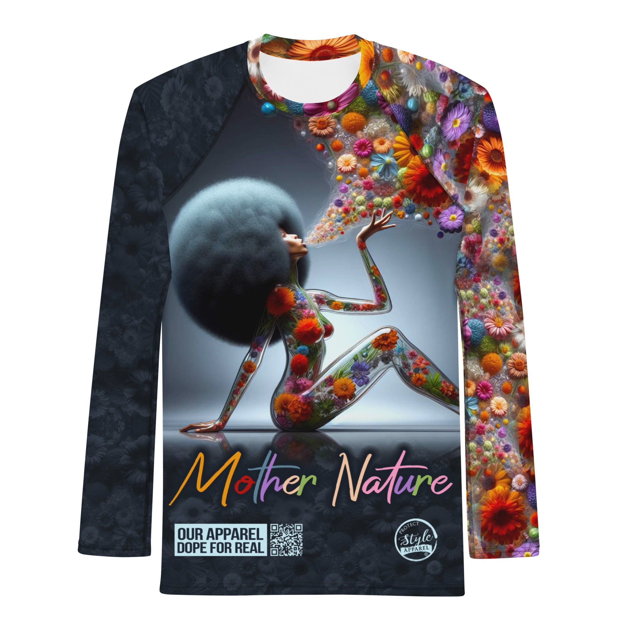 Black Mother Nature PSA Men's Rash Guard