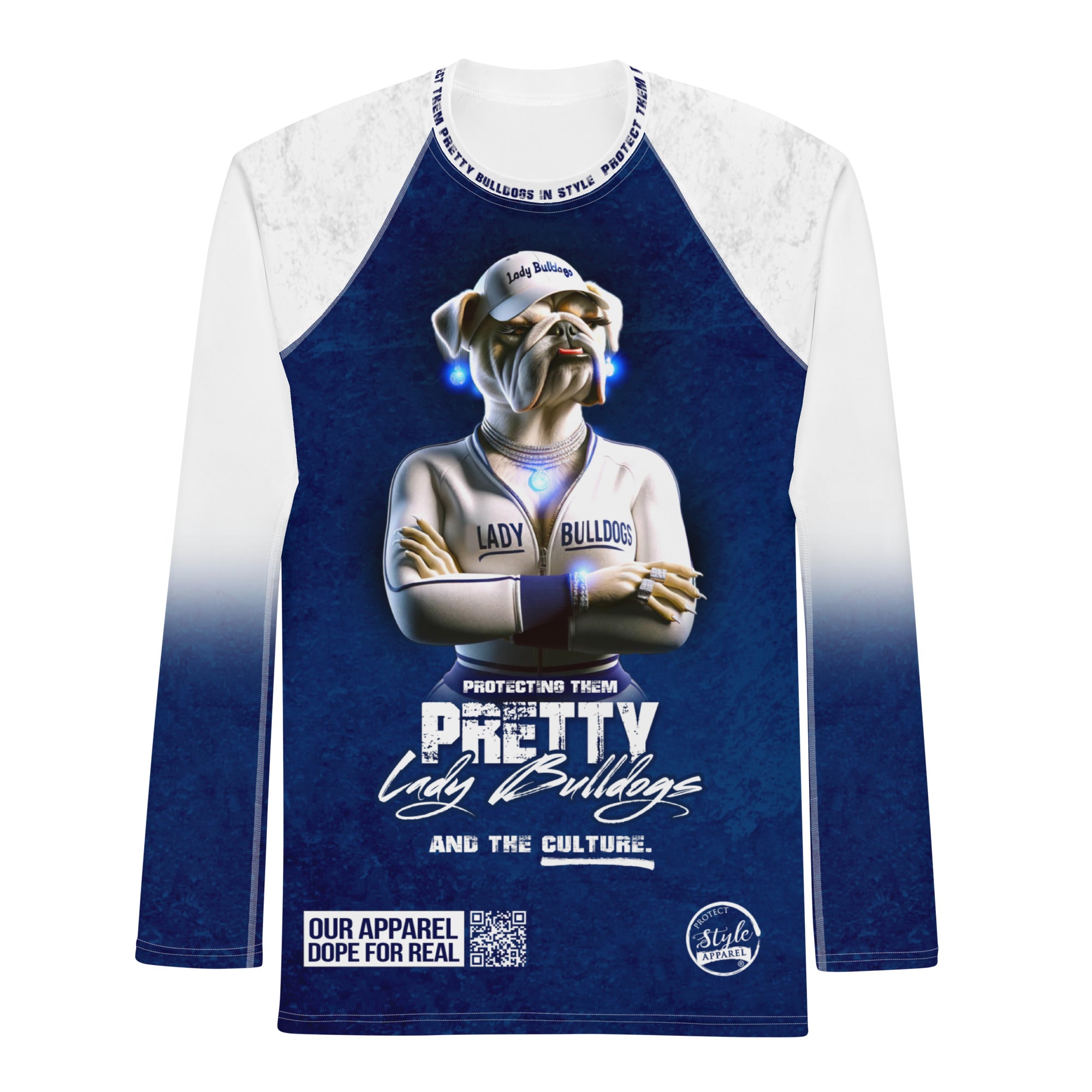 Protect Them Pretty Dogs (Woodward Lady Bulldogs 2) Men's Rash Guard