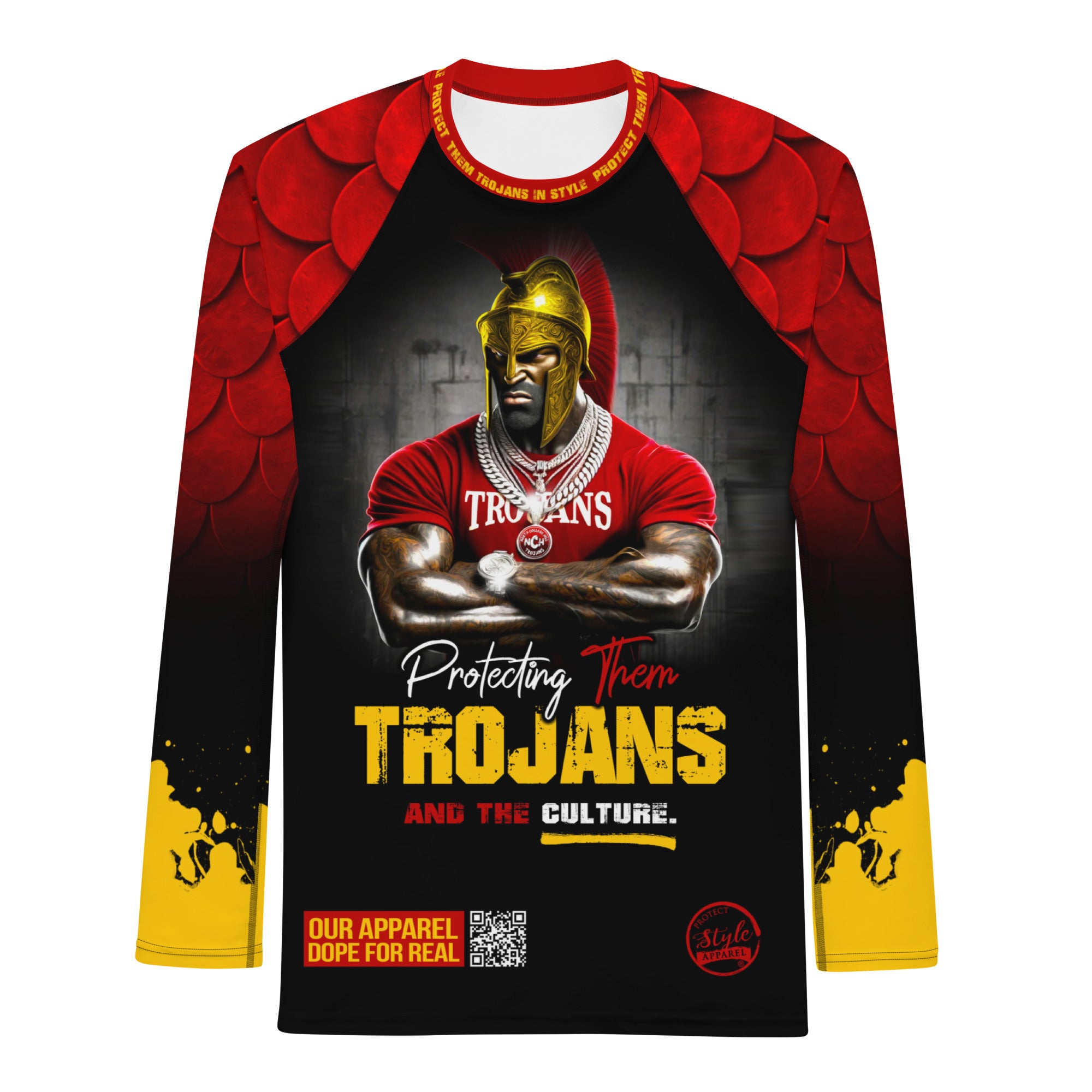 Protecting Them Trojans (NCH) Men's Rash Guard