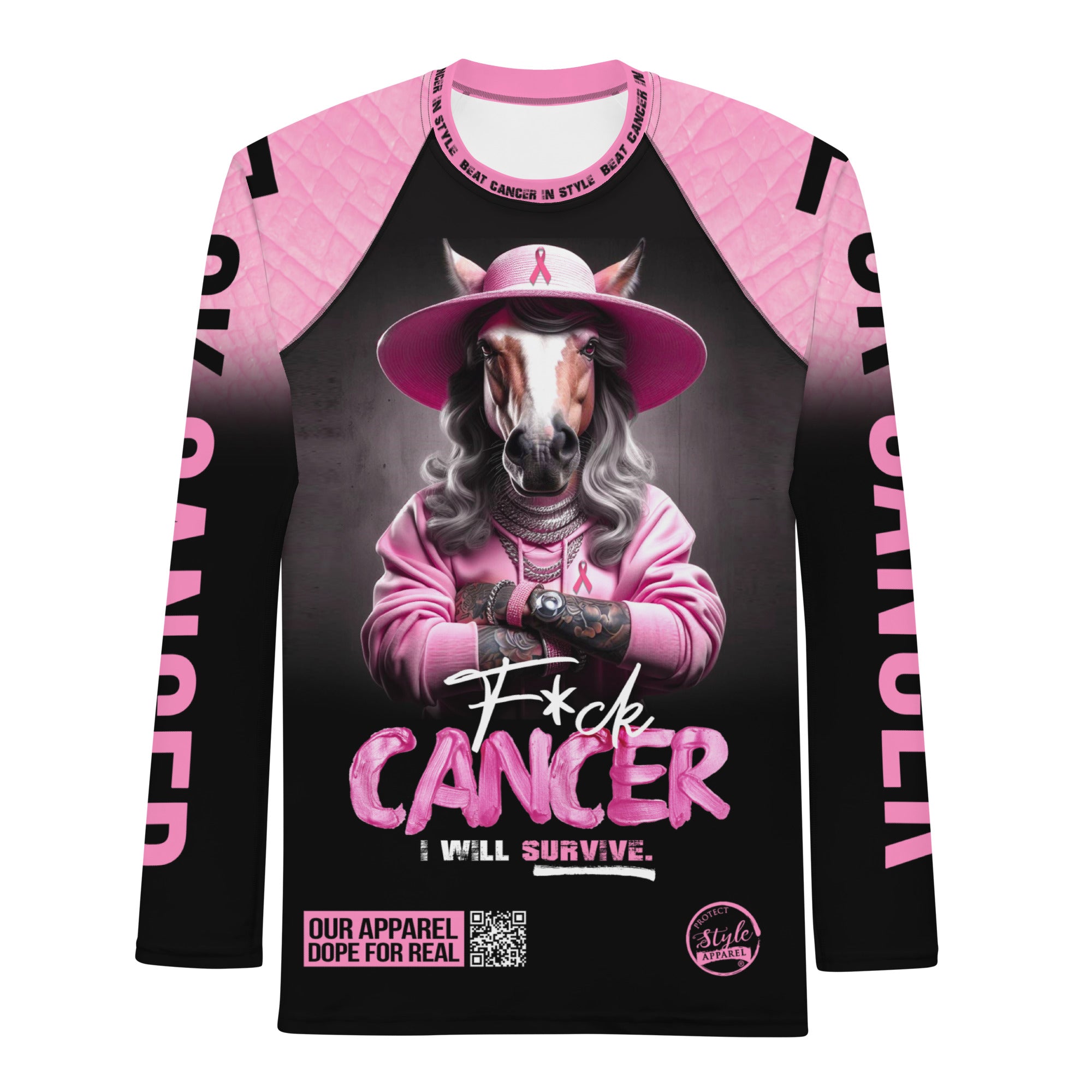 Beat Cancer (Horse) Men's Rash Guard