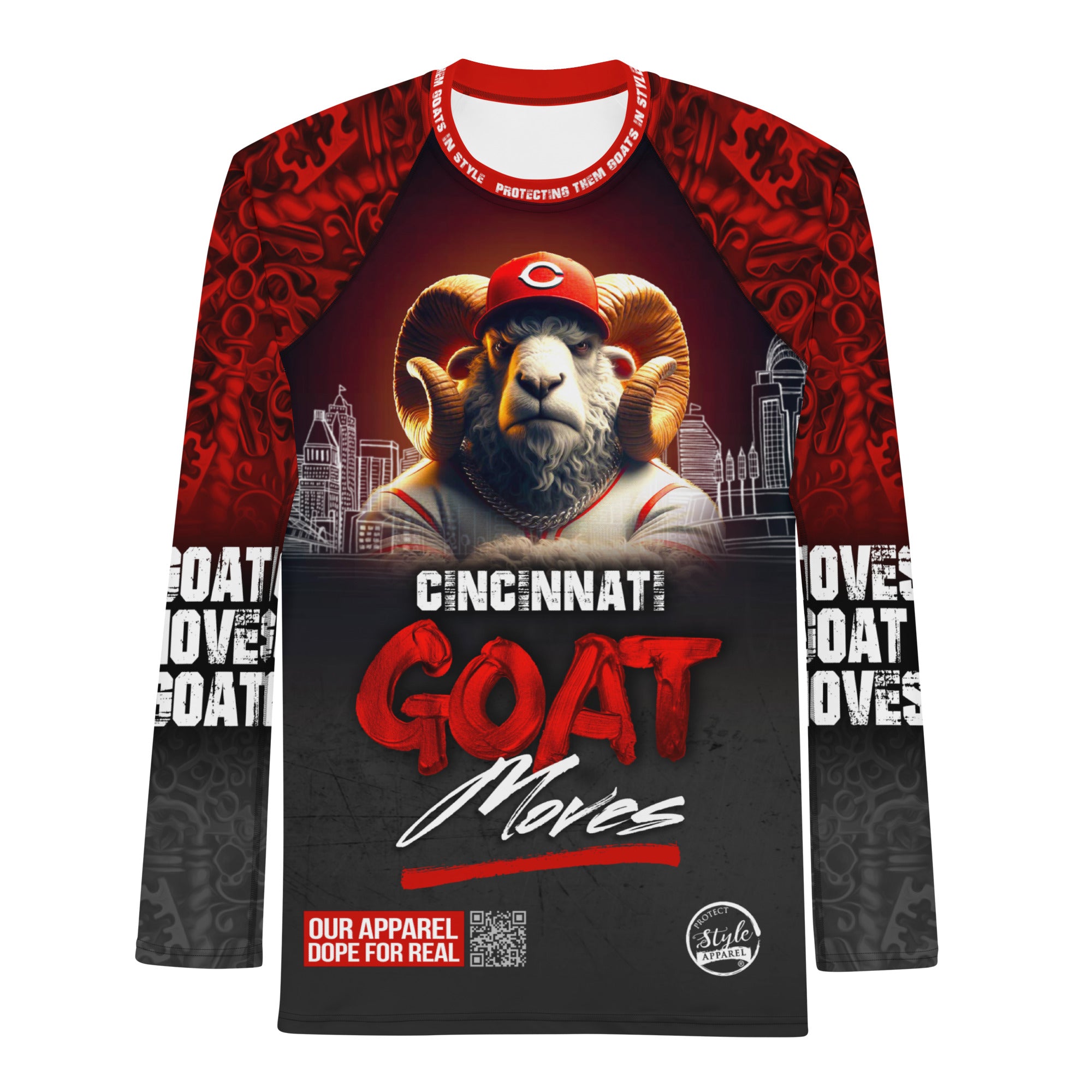 Cincinnati GOAT MOVES (PSA) Men's Rash Guard