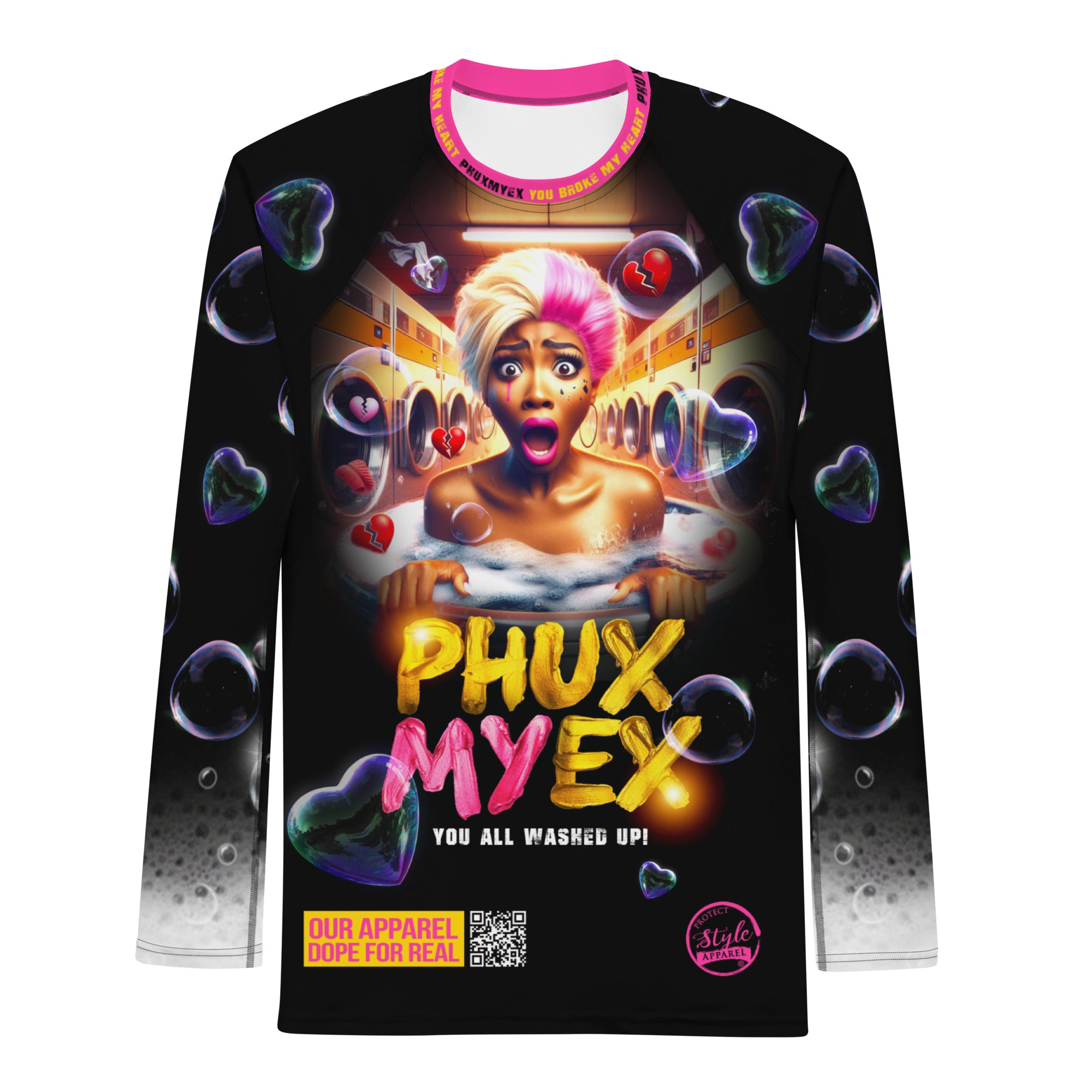 PhuxMyEx (You Broke My Heart) Men's Rash Guard