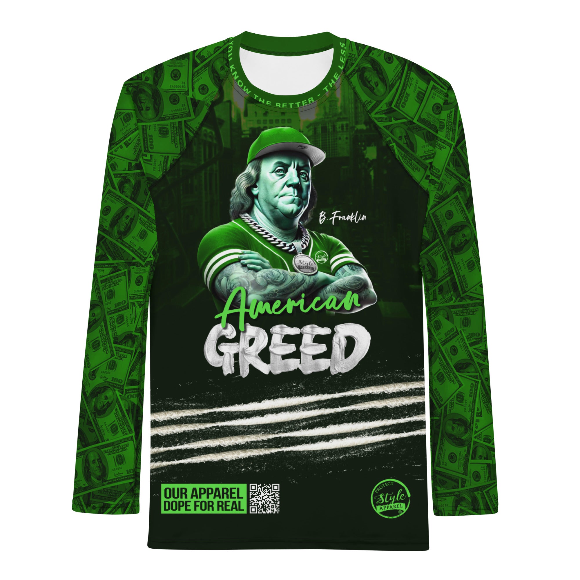 American Greed (Green) Men's Rash Guard