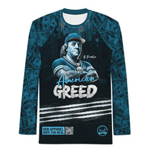 Load image into Gallery viewer, American Greed (Blue) Men&#39;s Rash Guard
