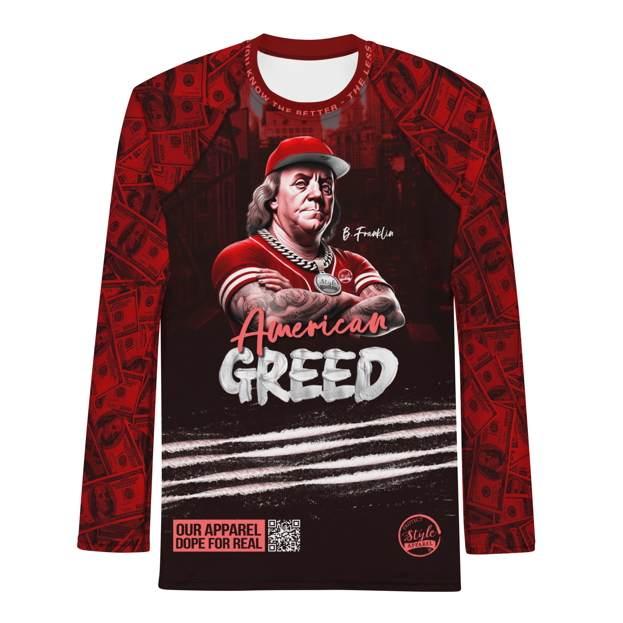 American Greed (Red) Men's Rash Guard