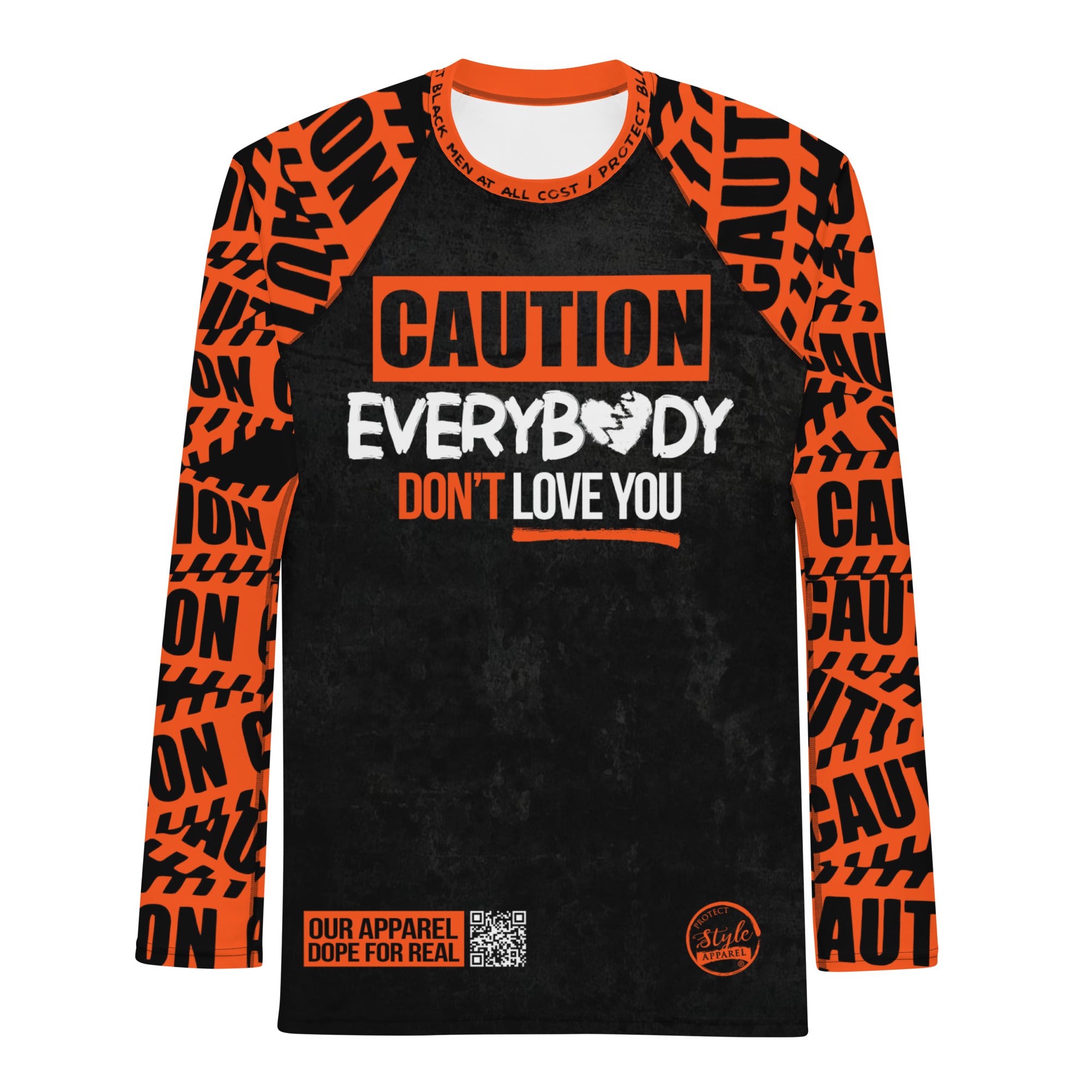 Caution PBS (Orange) Men's Rash Guard