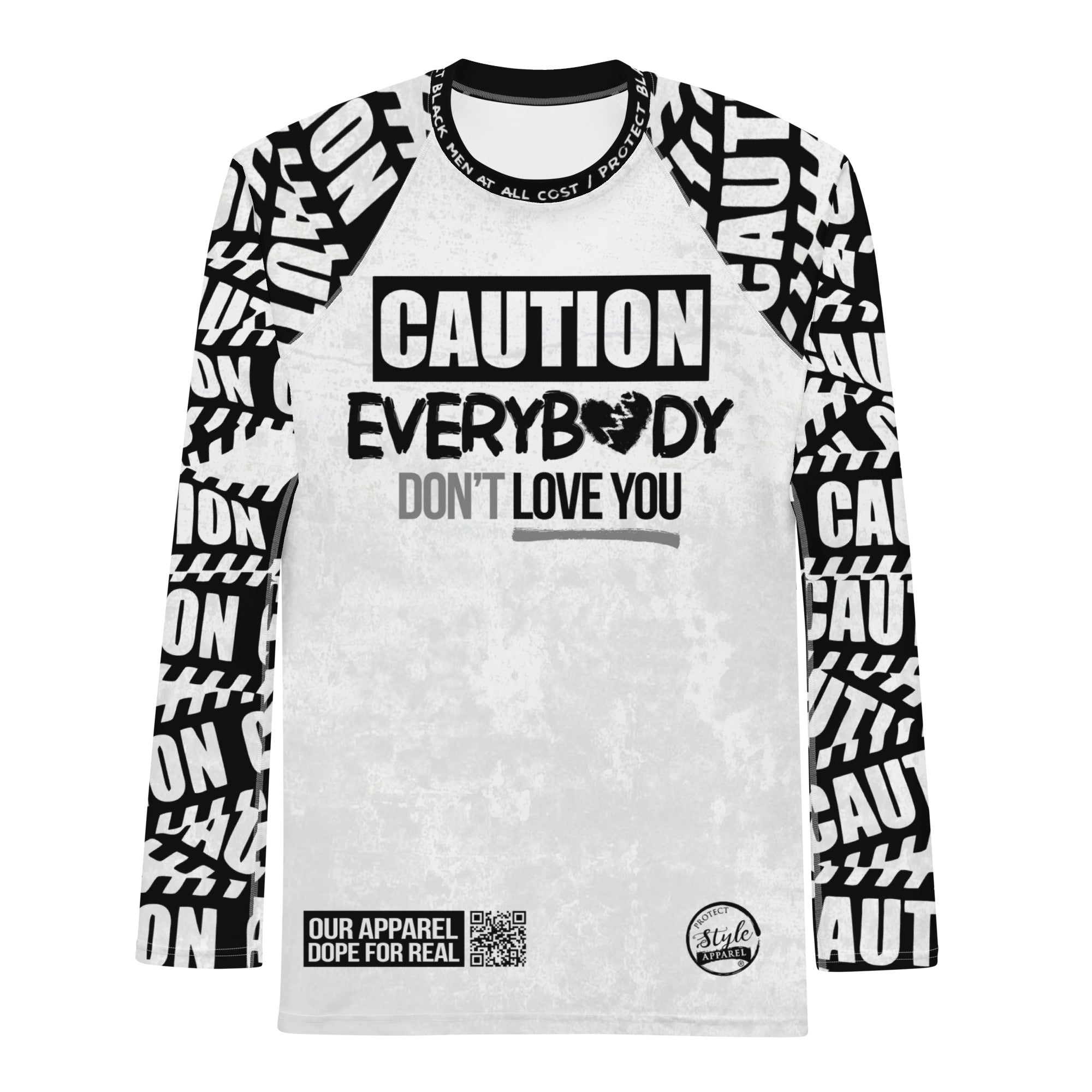 Caution Light PBS (Black) Men's Rash Guard