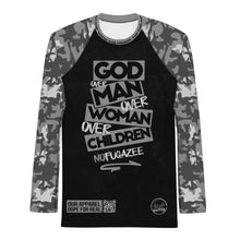 Load image into Gallery viewer, No Fugazee (GMWC Gray Camo) Men&#39;s Rash Guard
