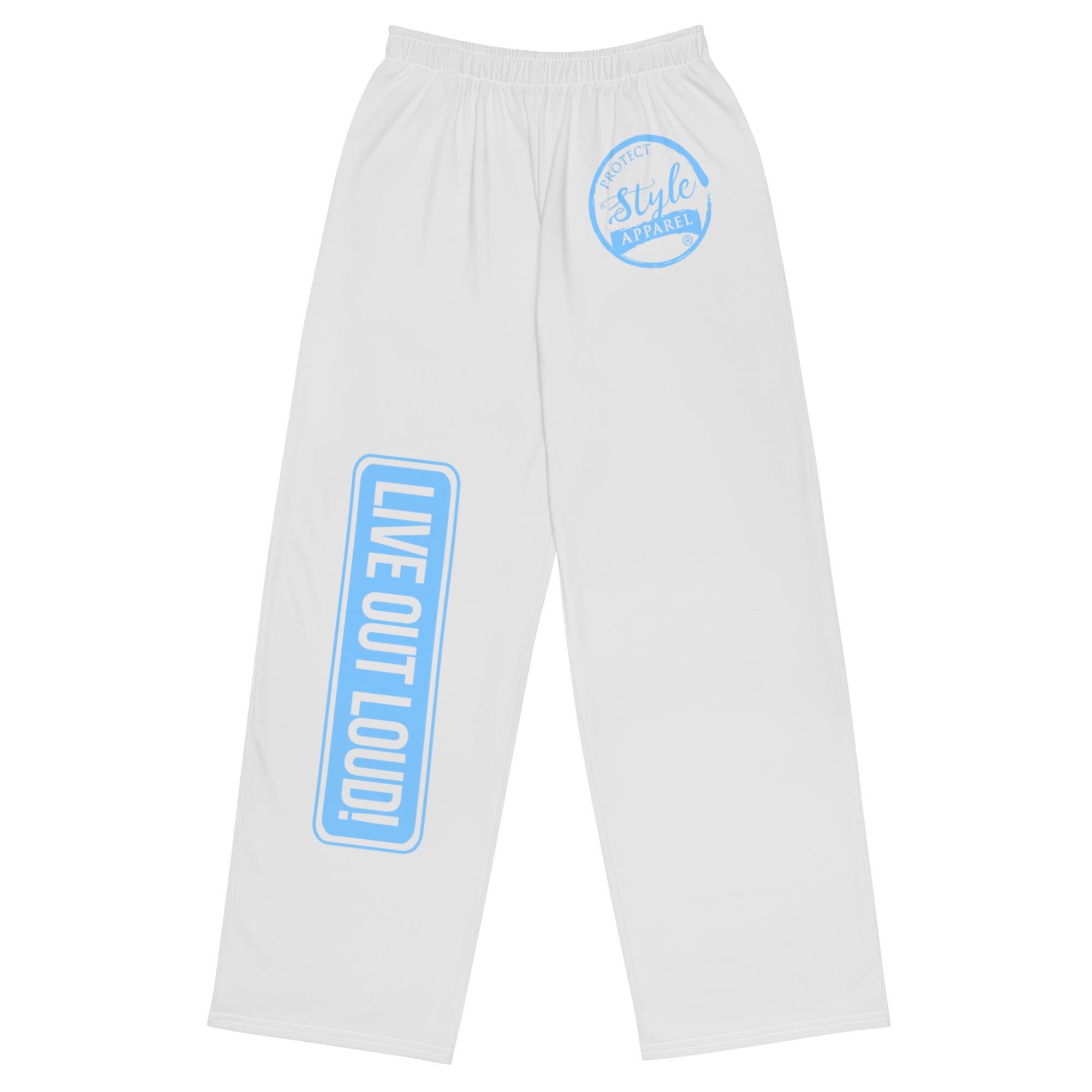 PSA Logo Powder Blue/Gray unisex wide-leg pants