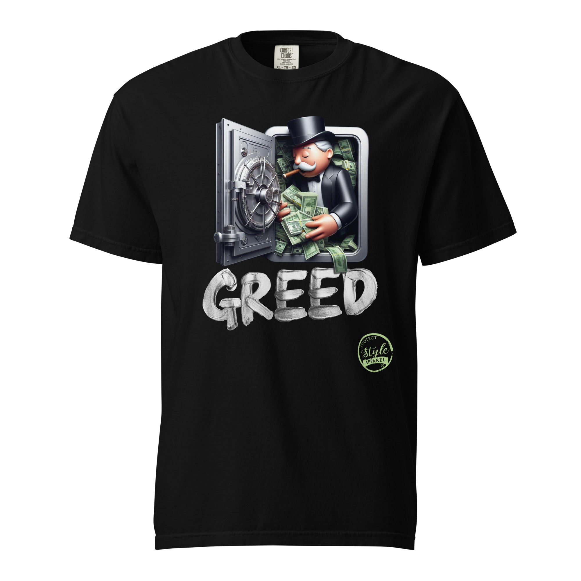 Greed Unisex garment-dyed heavyweight t-shirt