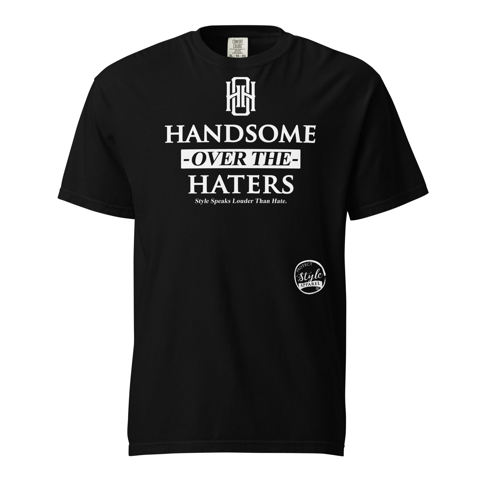 Handsome Over The Haters (White) Unisex garment-dyed heavyweight t-shirt