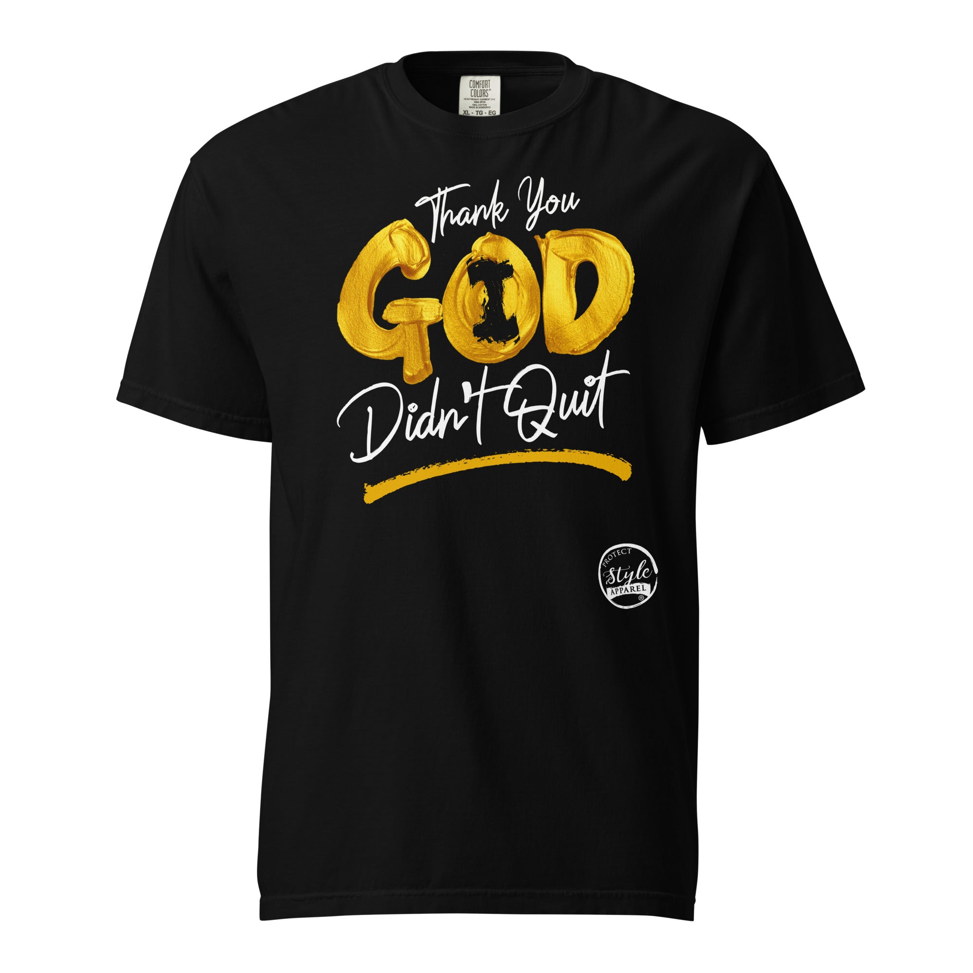 Thank You God I (Gold & White) Unisex garment-dyed heavyweight t-shirt