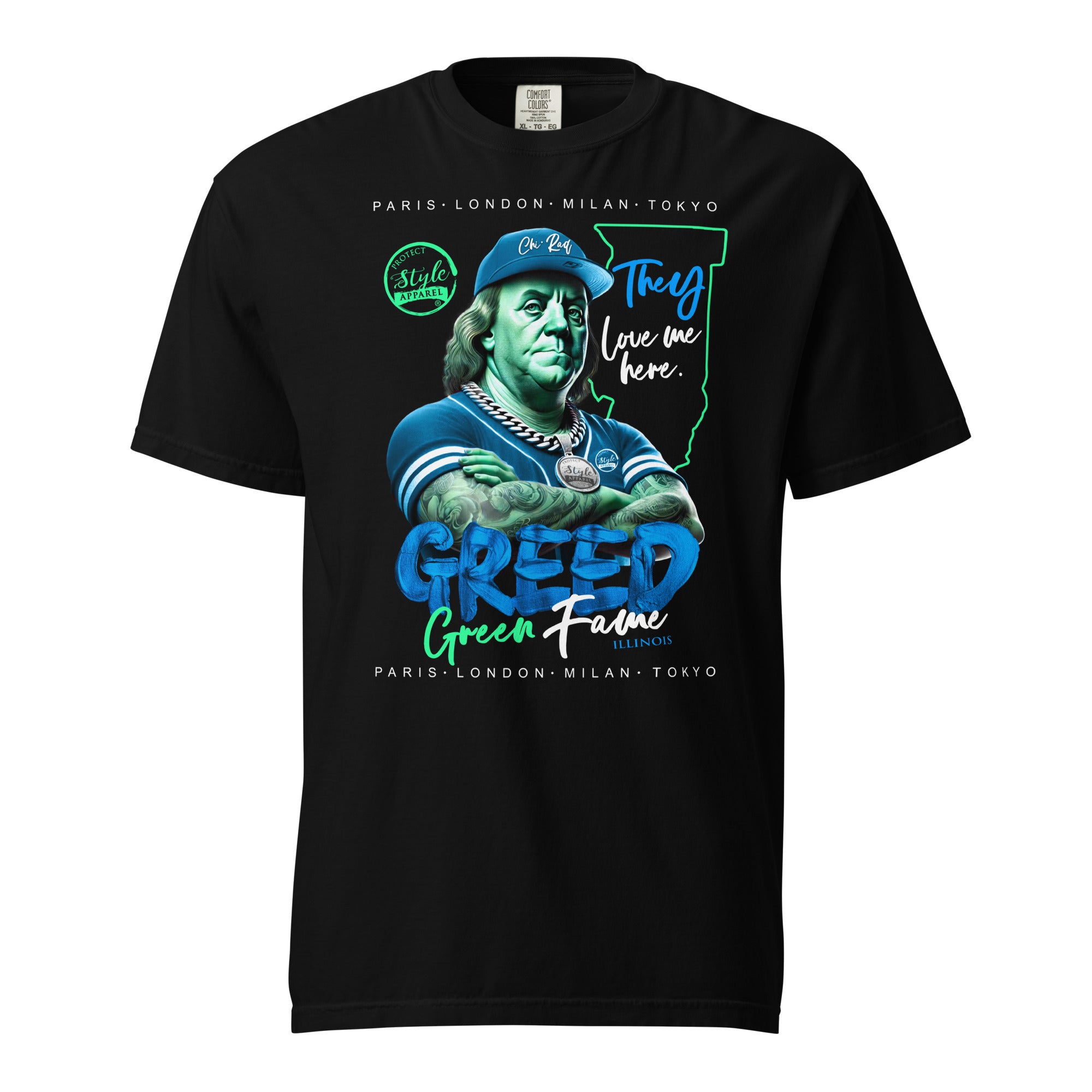 Greed Green Fame (Ill.) Unisex garment-dyed heavyweight t-shirt