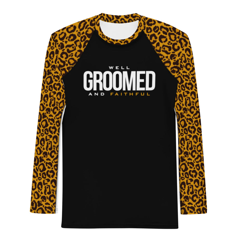 Well Groomed Faithful (Leopard) Men's Rash Guard