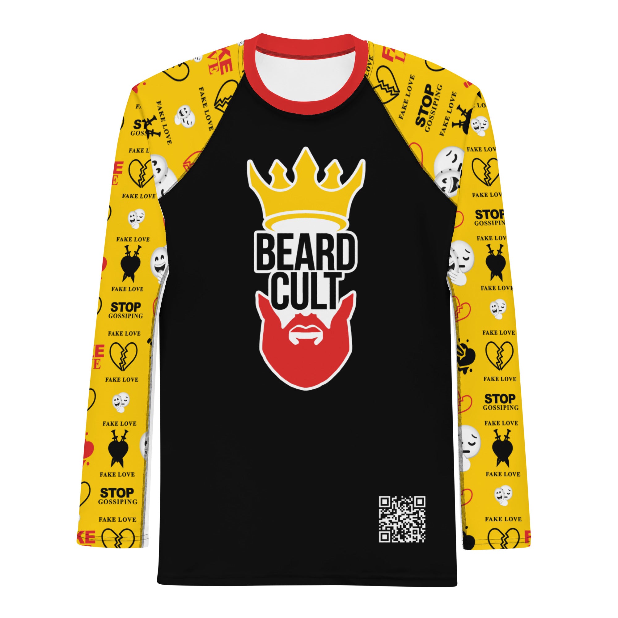 Beard Cult Fake Love Black Men's Rash Guard