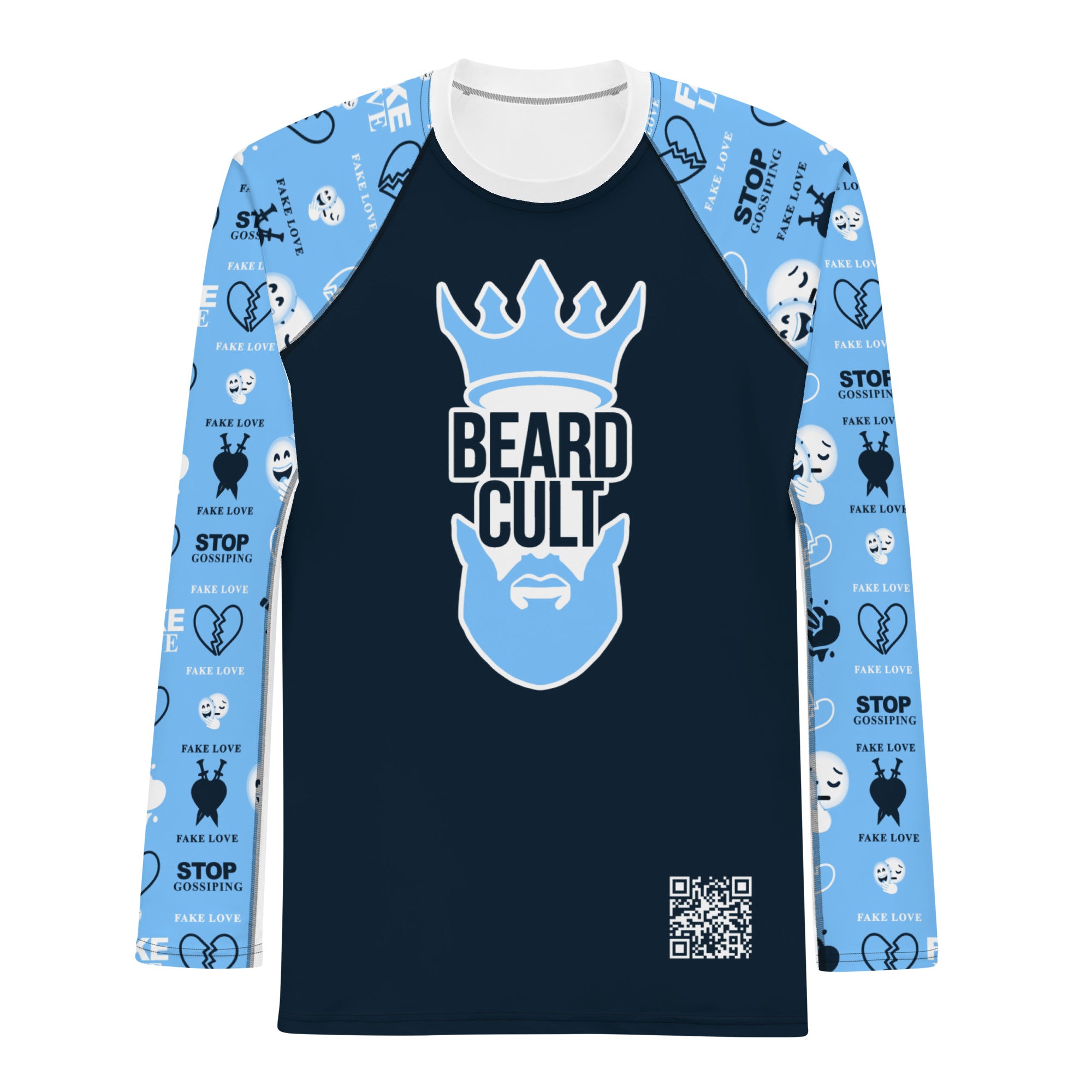 Blue Beard Cult Fake Love Black Men's Rash Guard