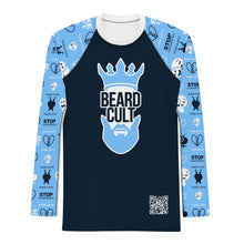 Load image into Gallery viewer, Blue Beard Cult Fake Love Black Men&#39;s Rash Guard
