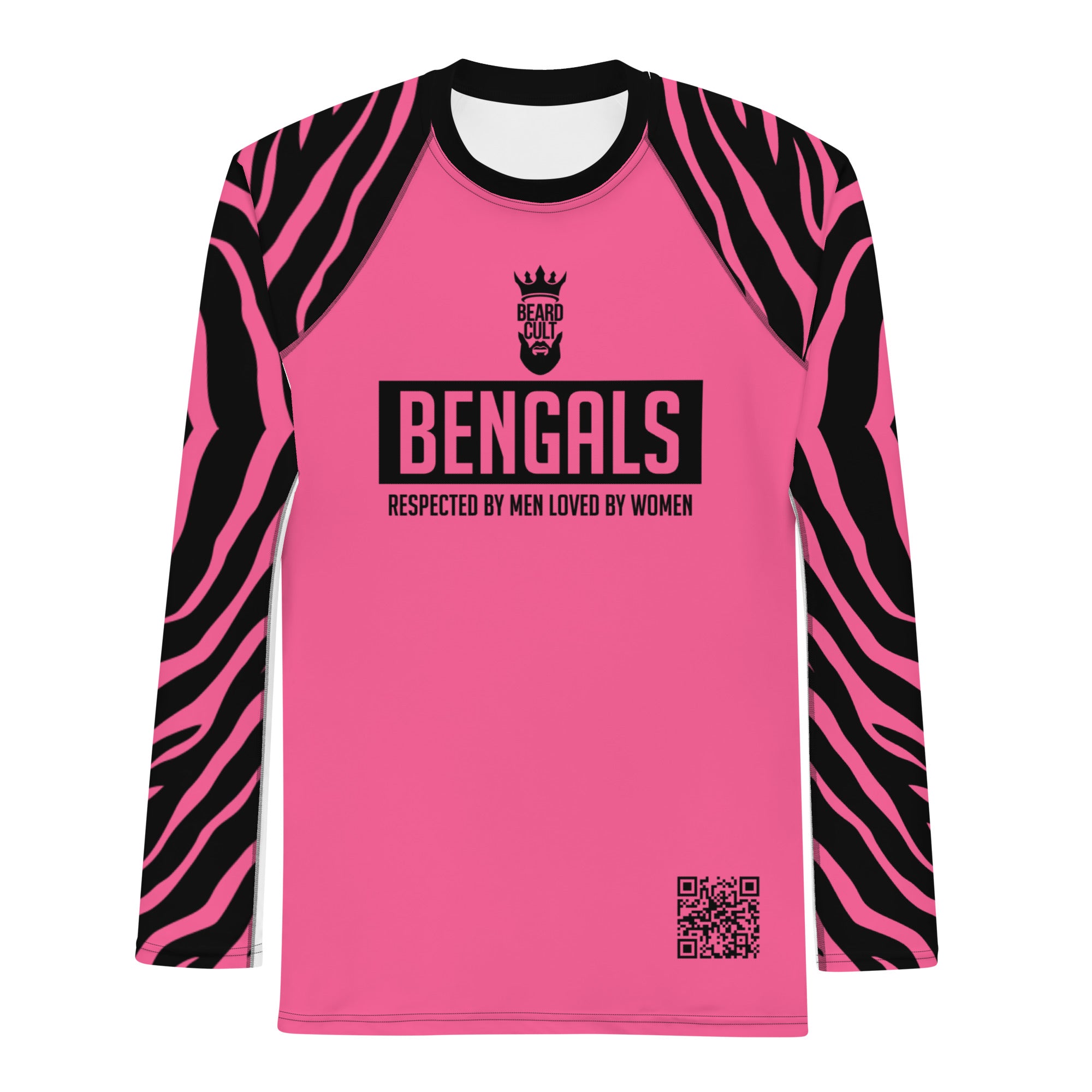 Bengals Pink Black Out Beard Cult Men's Rash Guard