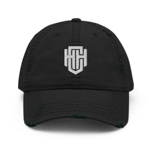 Load image into Gallery viewer, HCH Icon Black Distressed Dad Hat
